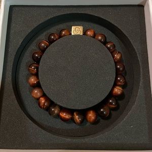 Seekers Red Tiger Eye Essential Gold Bracelet